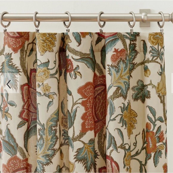 Pottery Barn Cynthia Palampore Curtain PanelsLinen Cotton Blend50 X 84”